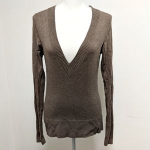 Banana Republic 50% silk brown v-neck sweater